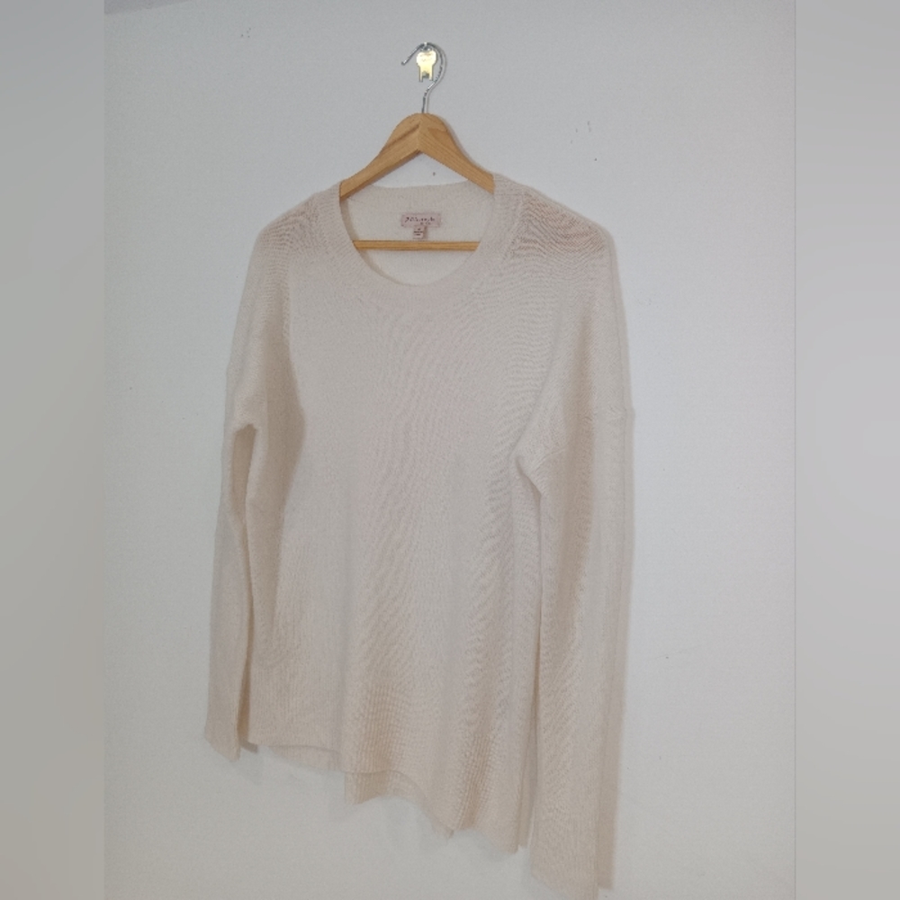 PHILOSOPHY 100% Cashmere Eggshell Cream White Lightweight Sweater Top Sz S - Picture 3 of 9